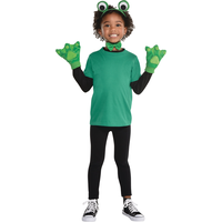 Accessoires de costume d'Halloween de grenouille, enfants, vert, taille universelle Front_Flat