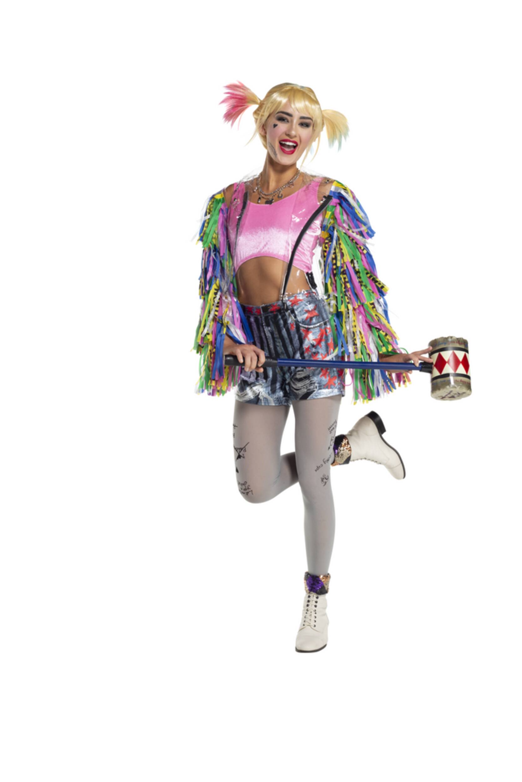 Adult Birds of Prey Movie Harley Quinn Caution Tape Jacket | Party City