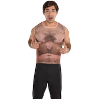 40-Year-Old Virgin Waxed Chest Hair Shirt Halloween Costume, Adult, One Size Front_Flat
