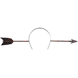 Arrow Through Head Headband, Brown/Red Blood Splatters, One Size, Wearable Costume Prop for Halloween Front_Flat