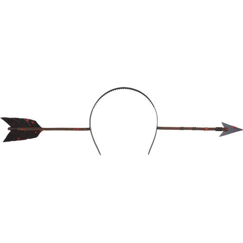 Arrow Through Head Headband, Brown/Red Blood Splatters, One Size, Wearable Costume Prop for Halloween