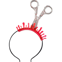 Serre-tête pour enfant avec ciseaux sanglants transperçant la tête Front_Flat