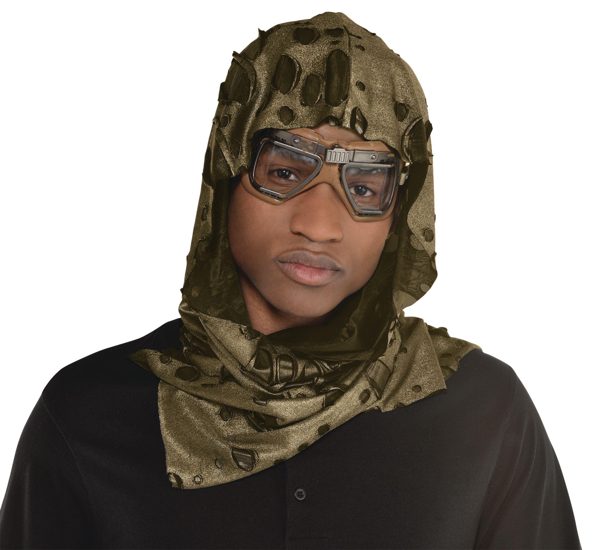 Post-Apocalyptic Aviator-Style Goggle Eyeware, Brown/Black, One Size, Wearable Costume Accessory for Halloween Front_Flat