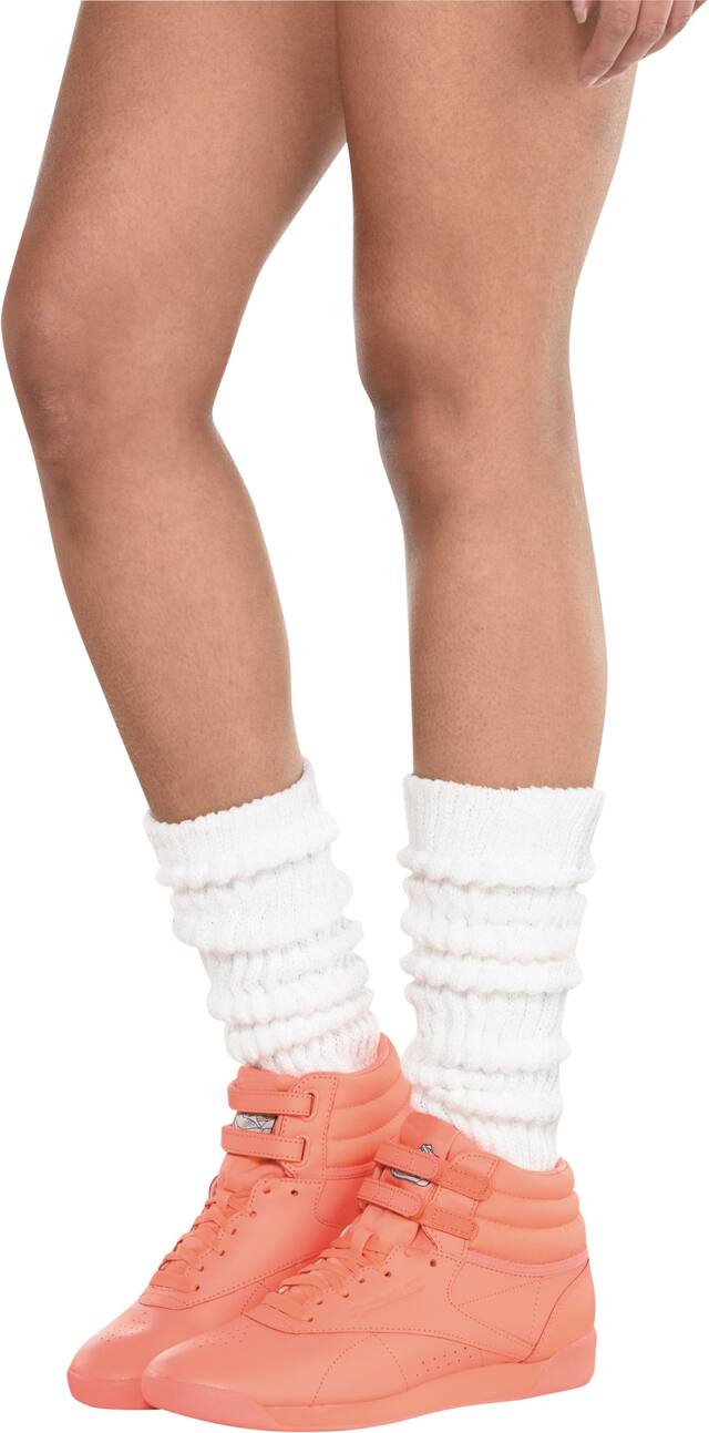 Adult Slouchy Ankle Socks, White, One Size, Wearable Costume Accessory for Halloween Front_Angled_Left
