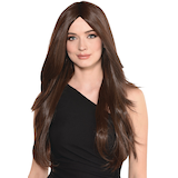 Long Straight Hair Wig, Brown, One Size, Wearable Costume Accessory for Halloween Front_Flat