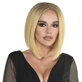 Revenge Short Straight Hair Wig, Blonde, One Size, Wearable Costume Accessory for Halloween Front_Flat