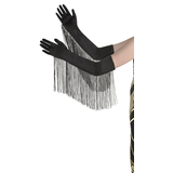 Gants longs à franges arrivant au-dessus des coudes pour adulte, noir, taille unique, accessoire de costume à porter pour l'Halloween Side_Right