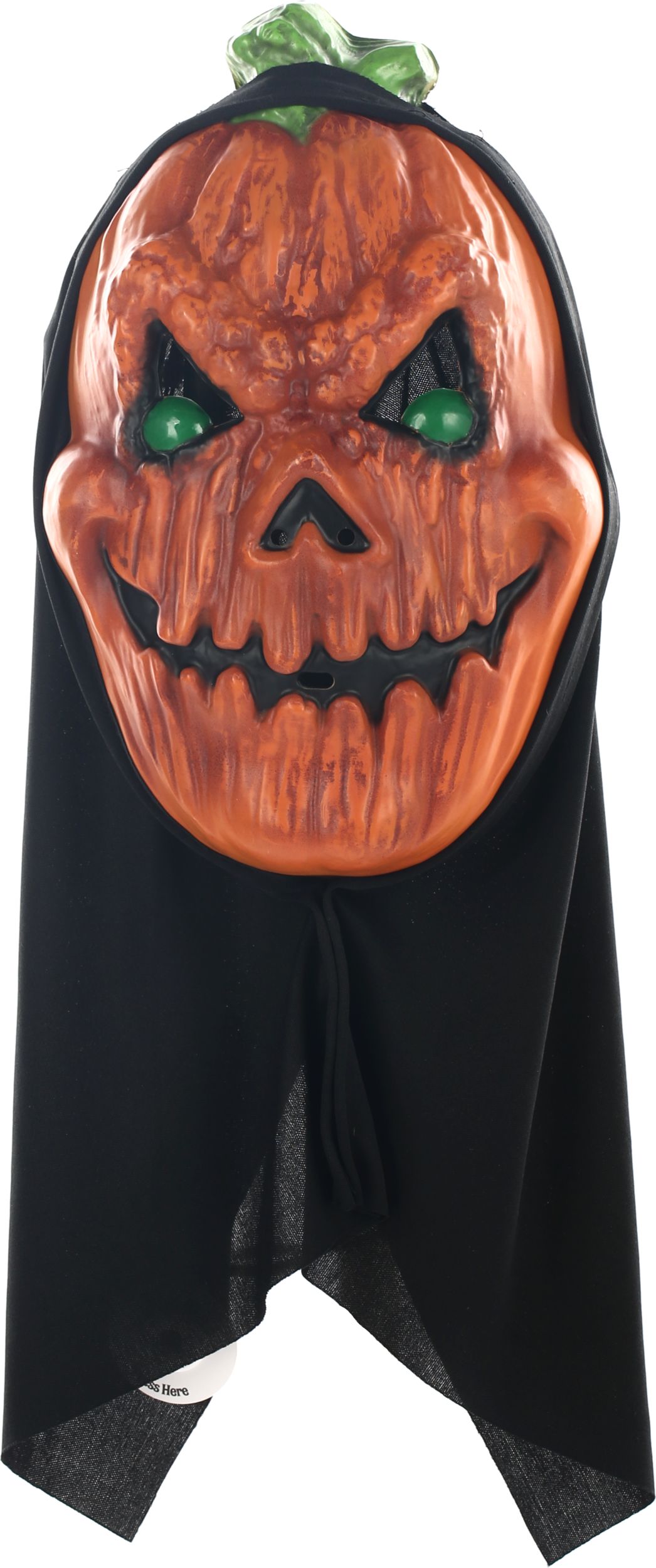 Jack-O'-Lantern Light-Up Eyes Mask Hood with Batteries, Orange/Black, One Size, Wearable Costume Accessory for Halloween Front_Flat