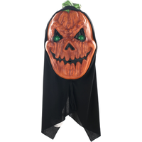 Masque à capuchon pour les yeux avec piles, citrouille lanterne lumineuse, orange/noir, taille unique, accessoire de costume à porter pour l'Halloween