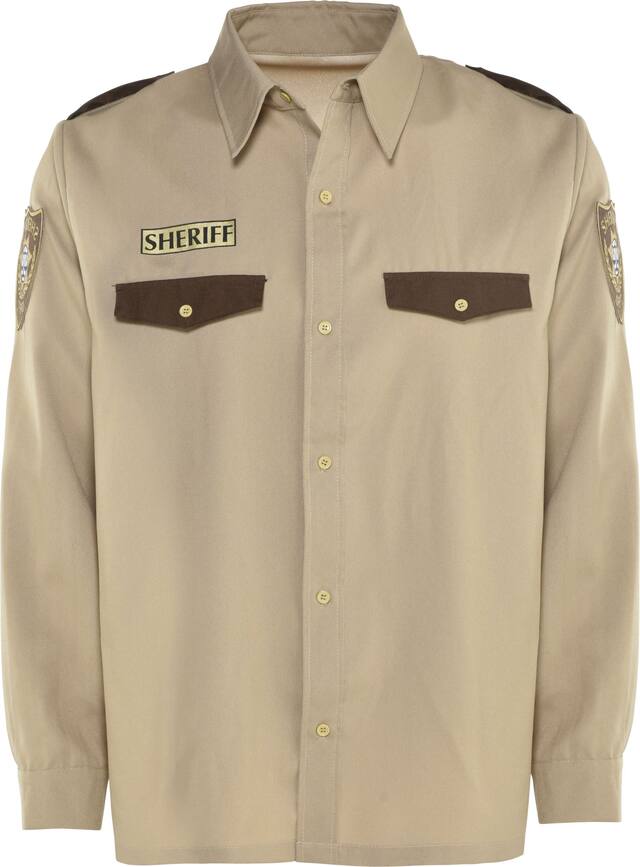 Long Sleeve Sheriff Shirt Halloween Costume, Adult, One Size Front_Flat