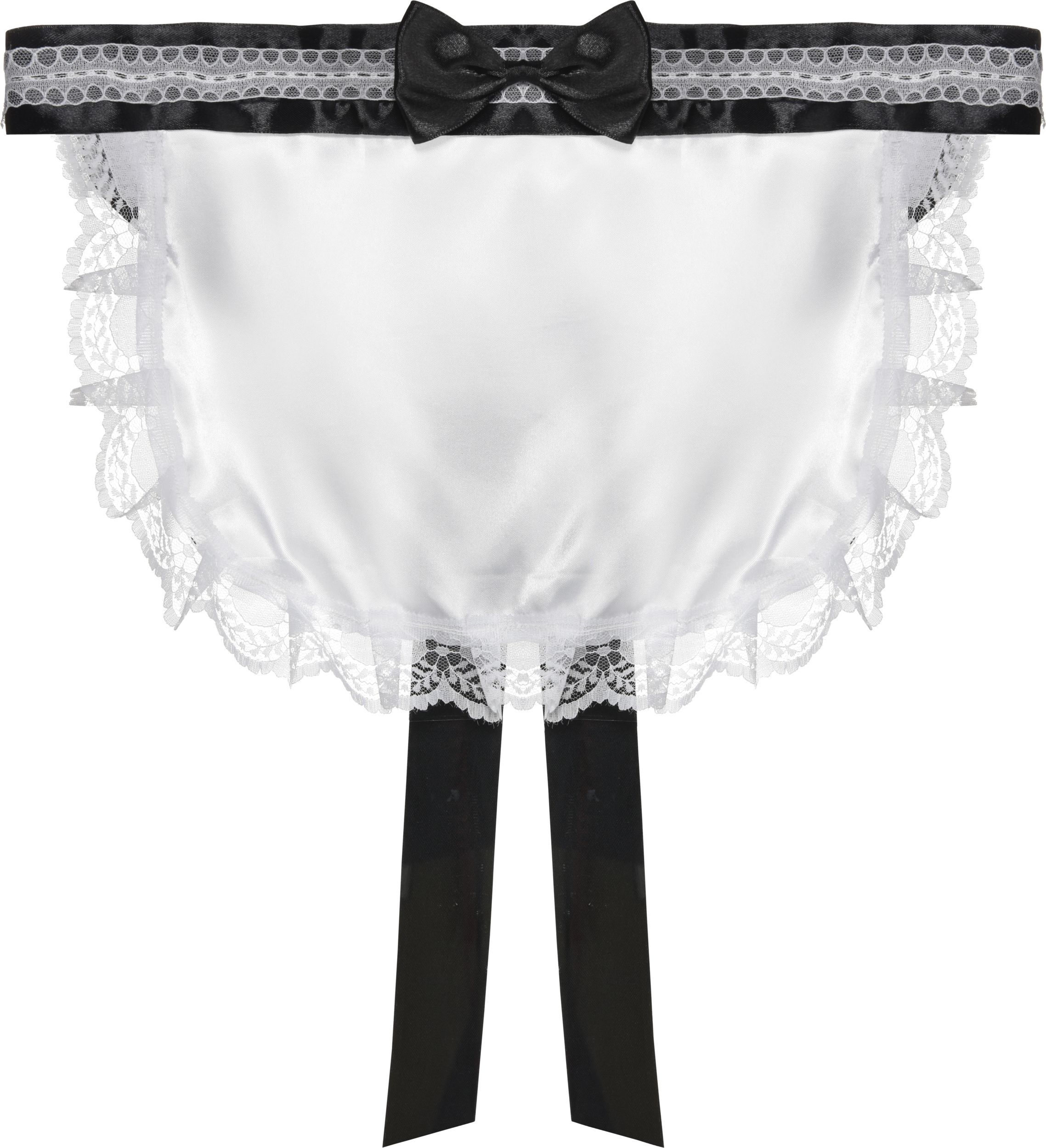 White Ruffle French Maid Halloween Costume Accessory Kit, Adult, One Size Front_Flat