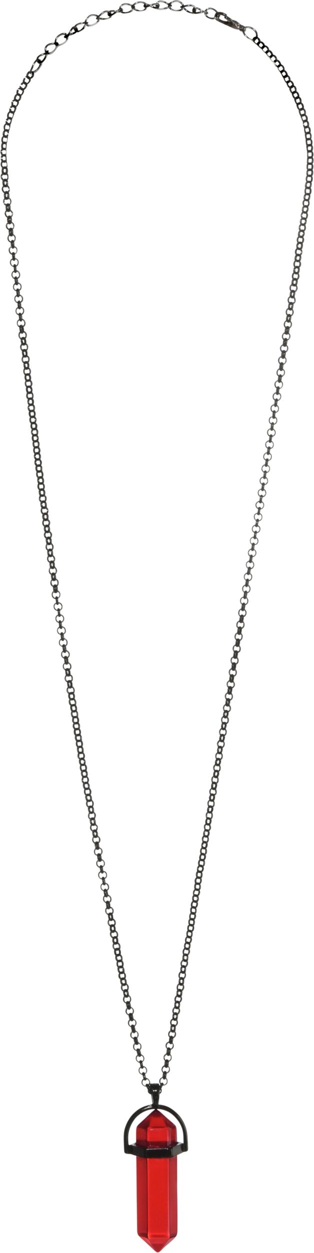 Devil Gemstone Necklace Jewelry, Red, 20-in, Wearable Costume Accessory for Halloween Overhead_Flat