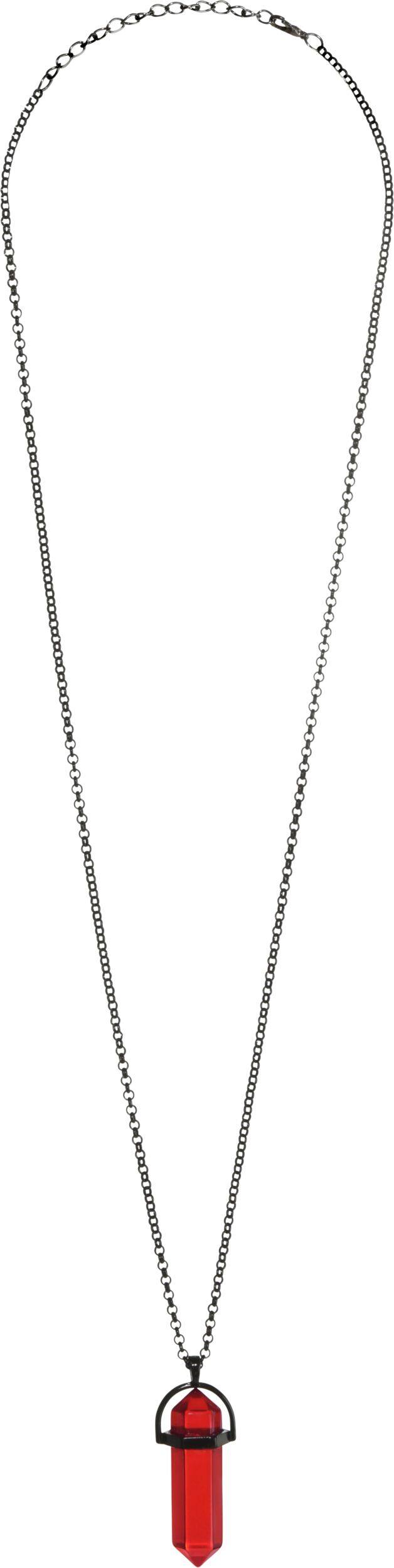 Devil Gemstone Necklace Jewelry, Red, 20-in, Wearable Costume Accessory for Halloween Overhead_Flat