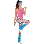 Adult 1980s Neon Paint Spatter Muscle Pants, Multi-Coloured, Costume  Accessory for Halloween