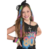 1980s Crimped Hair Extensions, Multi-Coloured, One Size, 4-pk, Wearable Costume Accessories for Halloween Front_Flat