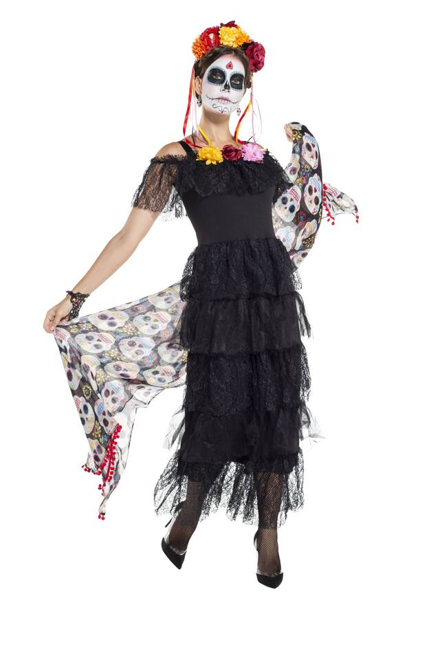 Day of the Dead Shawl Front_Angled_Right