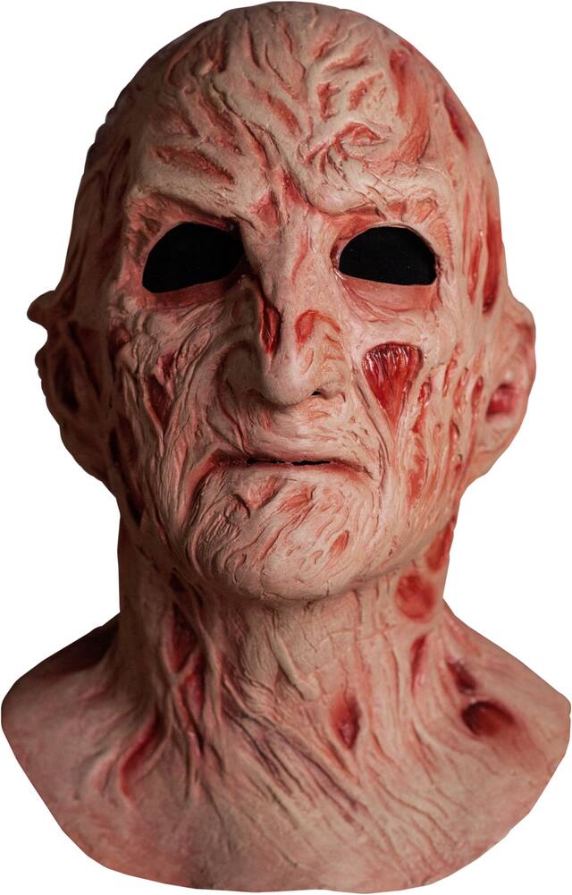 A Nightmare on Elm Street Freddy Krueger Burn Scars Latex Mask, Beige/Red, One Size, Wearable Costume Accessory for Halloween Front_Flat