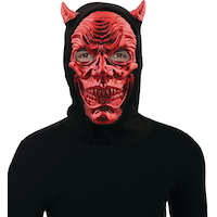 Masque de diable rouge métallique Front_Flat