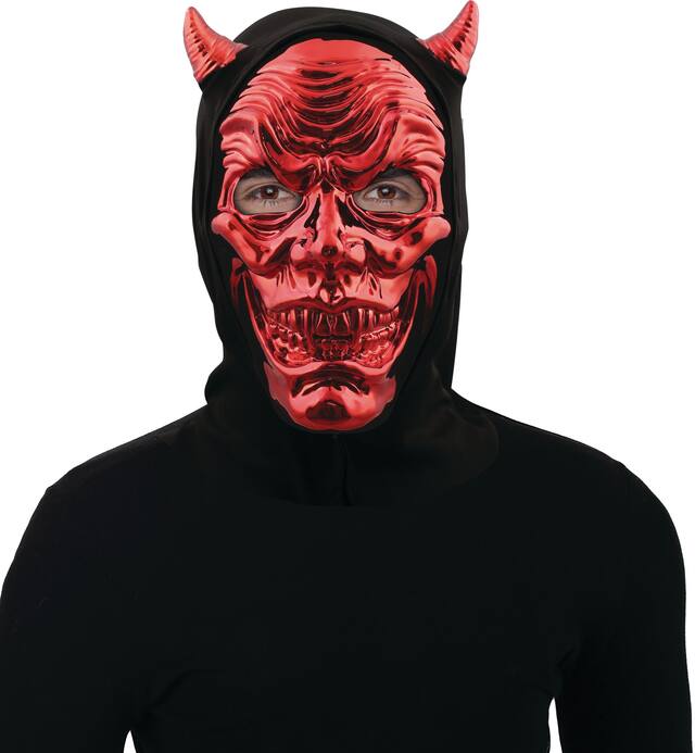 Metallic Red Devil Face Mask Front_Flat
