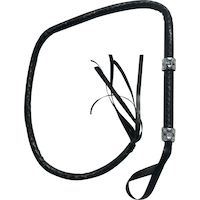 Braided Whip Rope Weapon, Black, 65-in, Wearable Costume Prop for Halloween Front_Flat