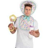 Big Baby Kit with Bonnet & Bib, Multi-Coloured, One Size, 2-pk, Wearable Costume Accessories for Halloween Front_Flat