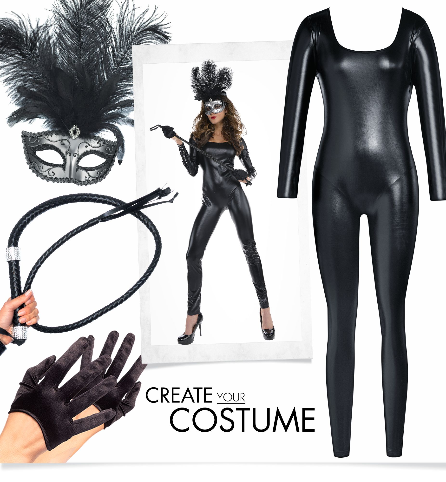 Silver Feather Dominance Masquerade Party Mask Front_Flat