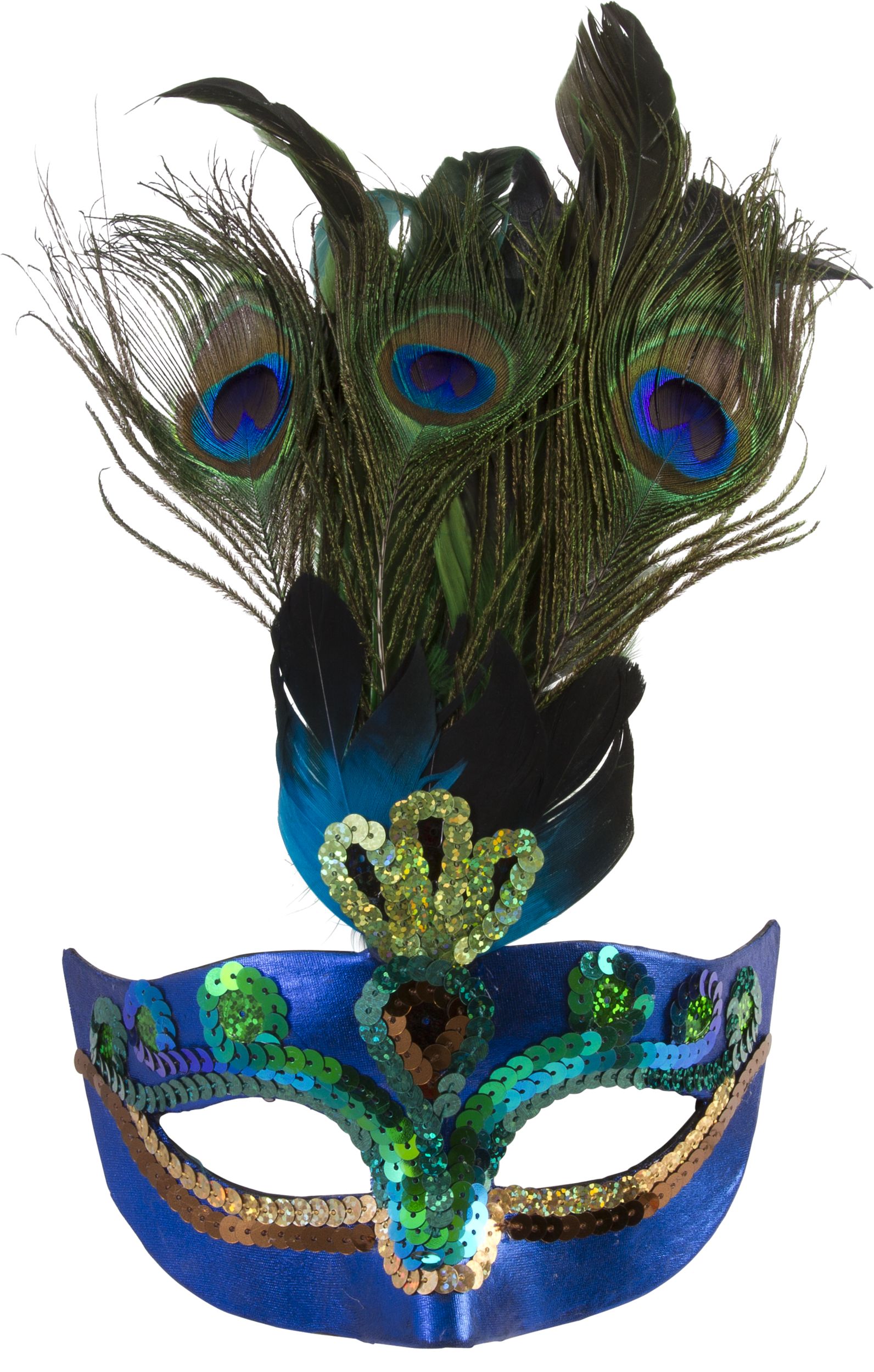 Peacock Feather Masquerade Mask Overhead_Flat