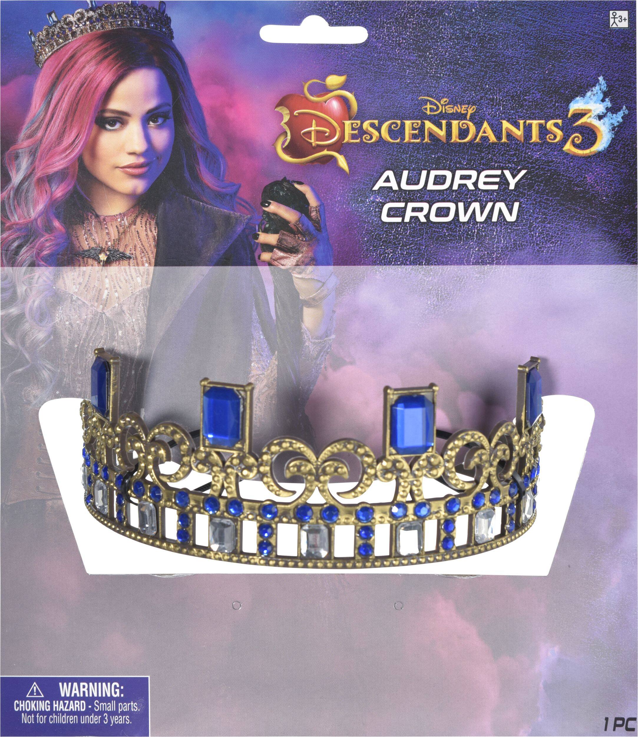 Disney Descendants Audrey Bejeweled Crown Tiara, Blue/Gold, One Size ...