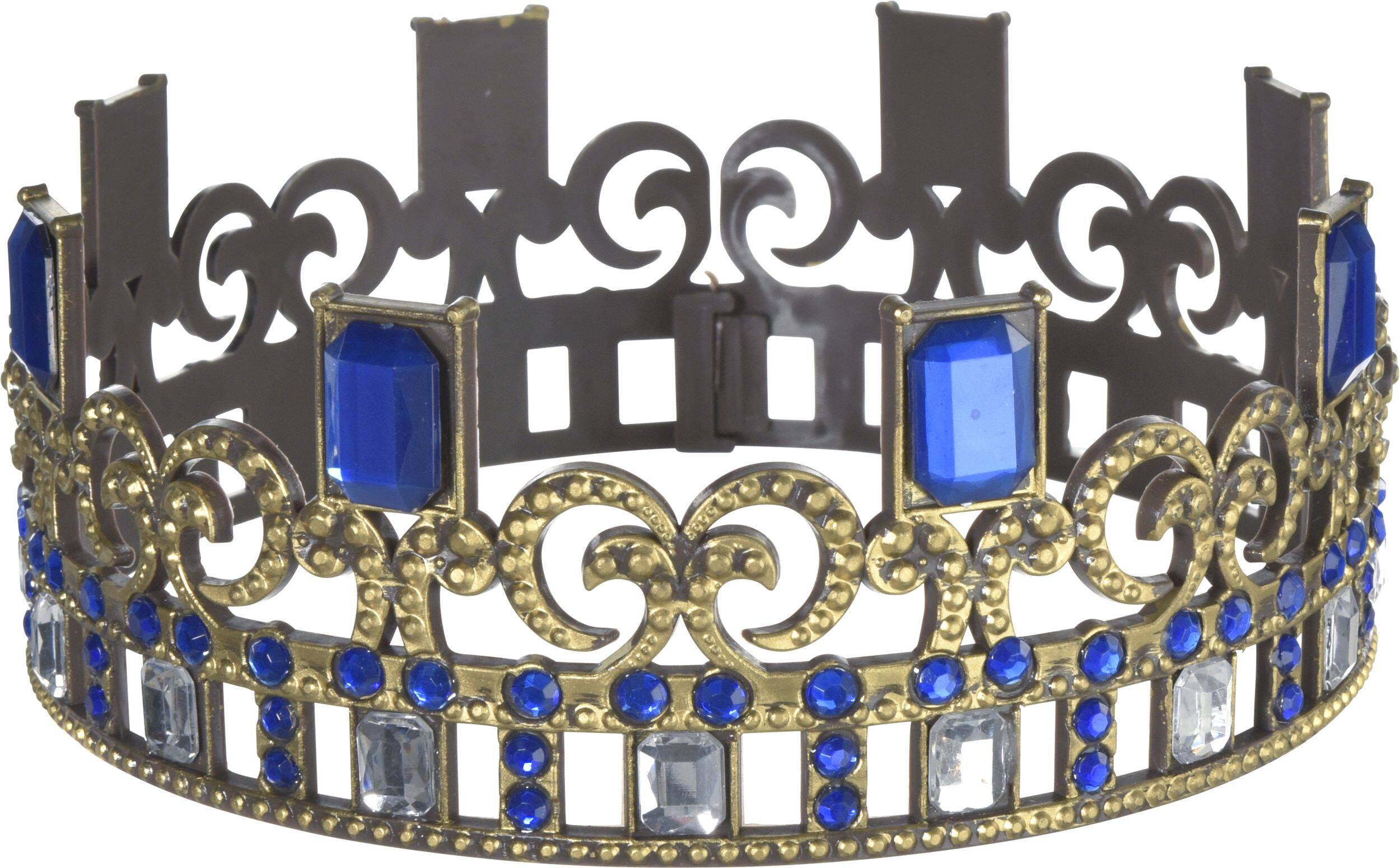 Disney Descendants Audrey Bejeweled Crown Tiara, Blue/Gold, One Size, Wearable Costume Accessory for Halloween Front_Elevated