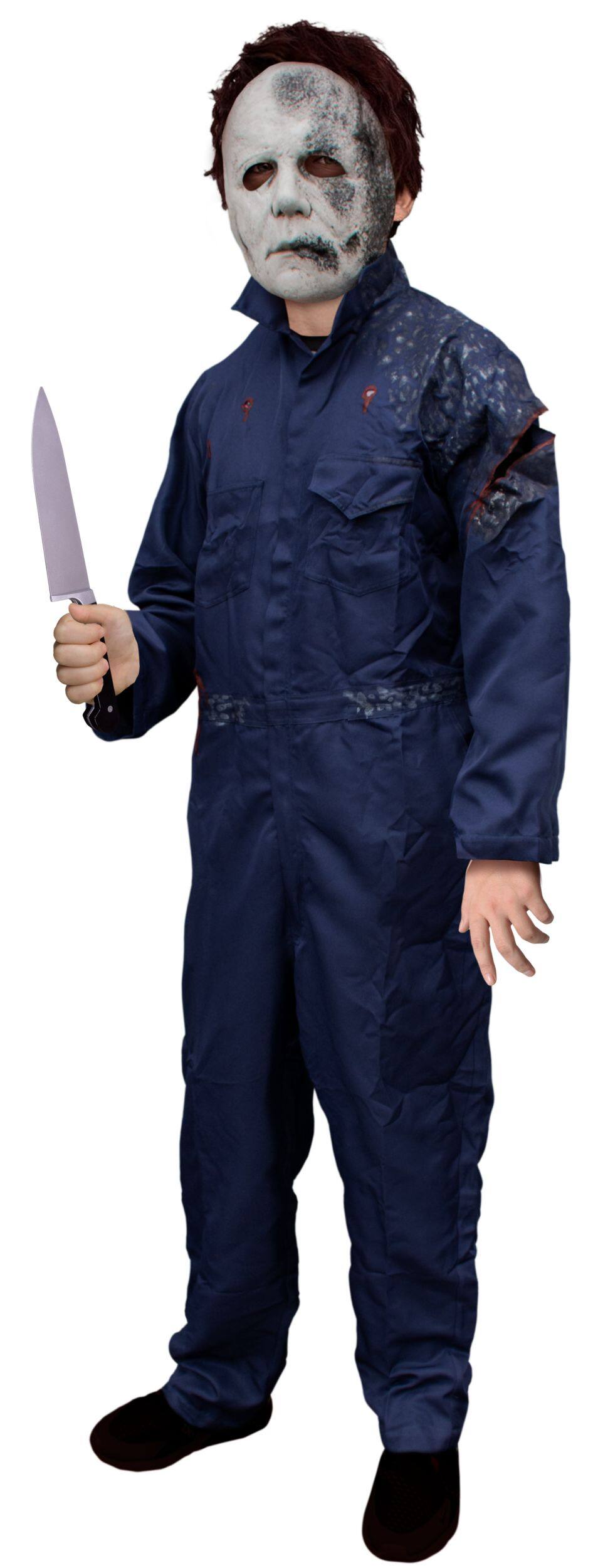 Kids' Halloween Michael Myers Grey Jumpsuit with Mask & Coveralls