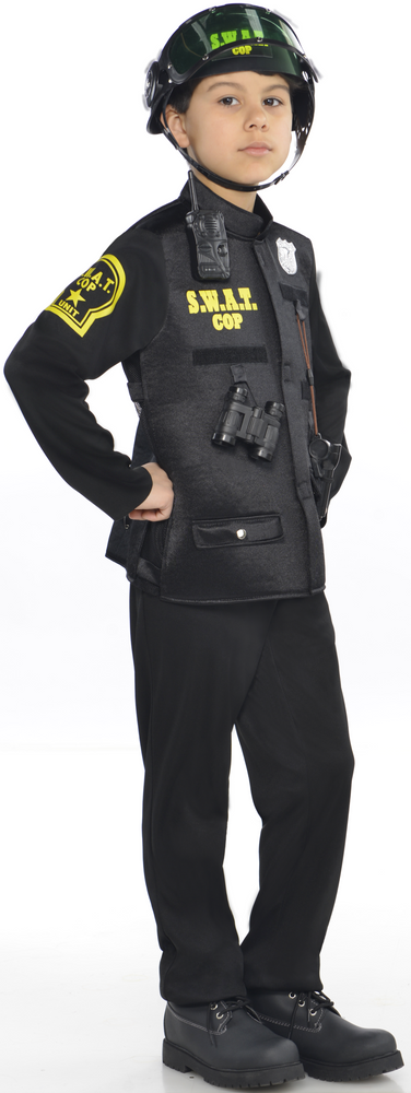 Ensemble déguisement SWAT pour enfants (veste, chapeau, pistolet)