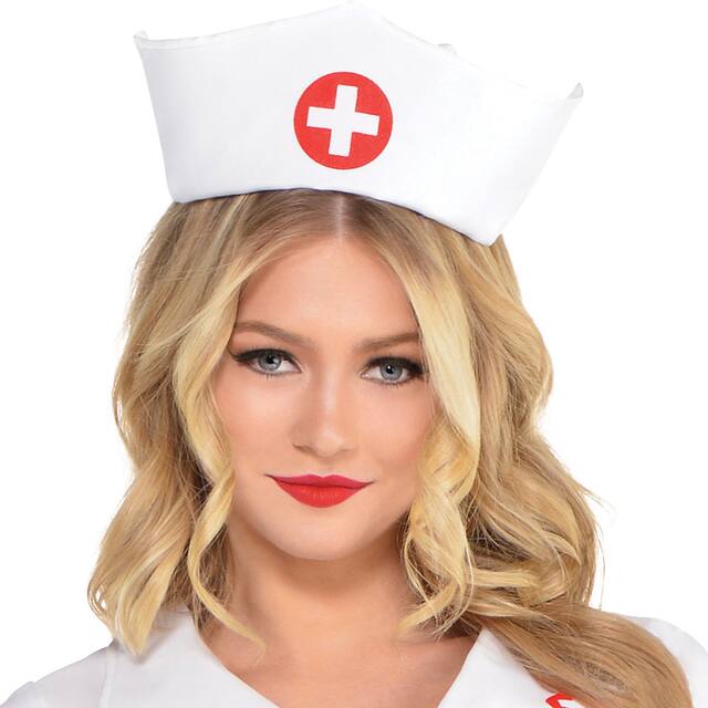 Women's Nurse White Dress with Hat Halloween Costume, XL Party City