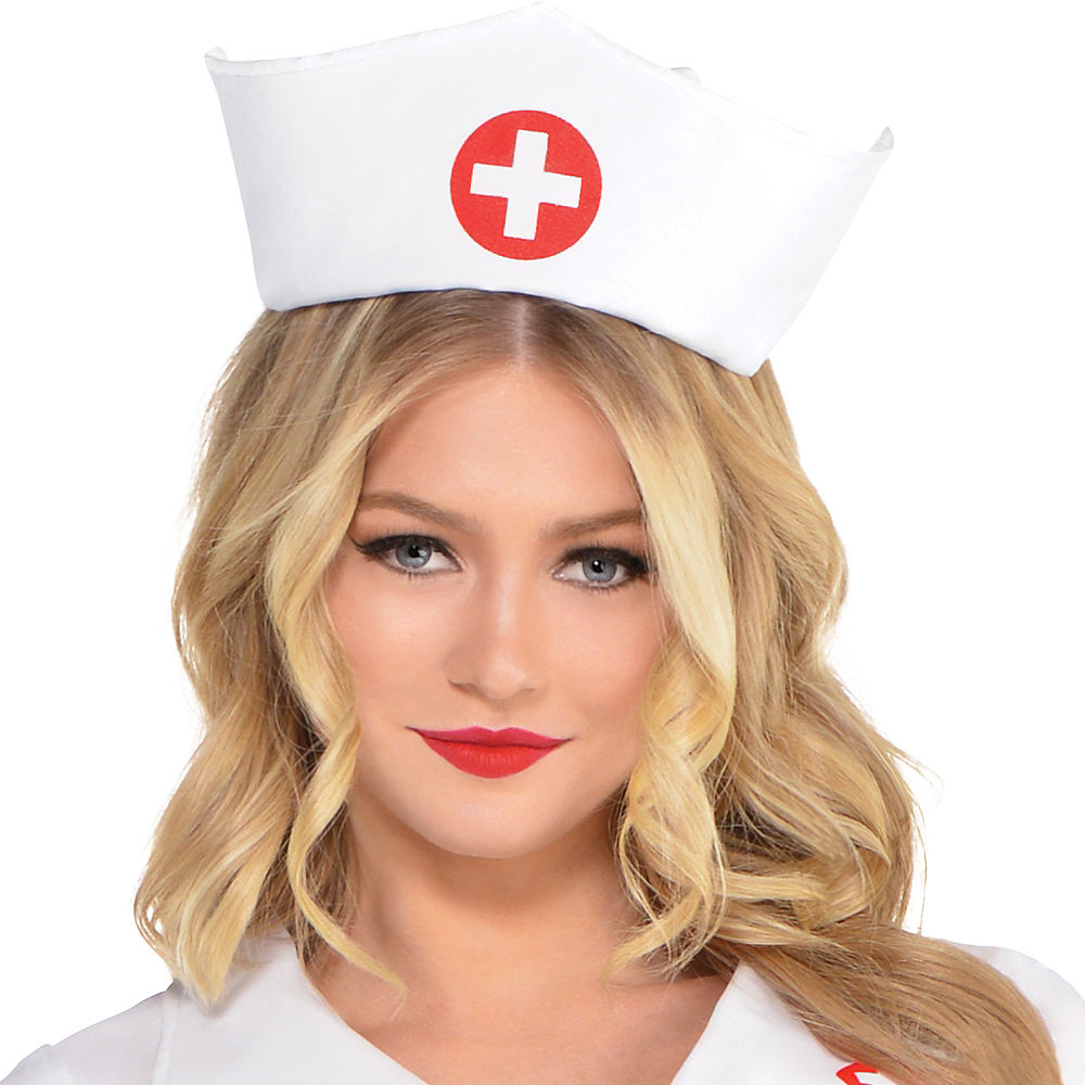 Costume d'infirmière, femmes, robe blanche avec chapeau, très grand