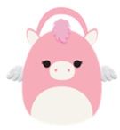 Squishmallow Paloma the Pegasus Treat Pail, Pink/White, 10-in, for Trick or Treating Front_Flat