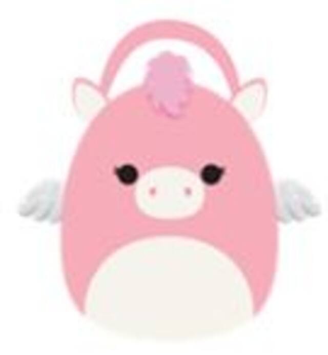 Seau de friandises Paloma le pégase Squishmallow, rose/blanc, 10 po, pour passer l'Halloween Front_Flat