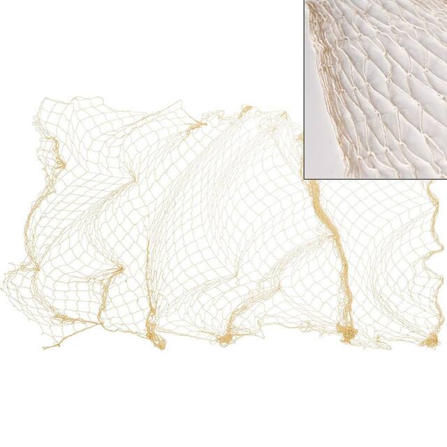 Rectangle Reusable Fish Net Table Runner, White, 6x8-ft, for Summer Party Composite_or_Mixed