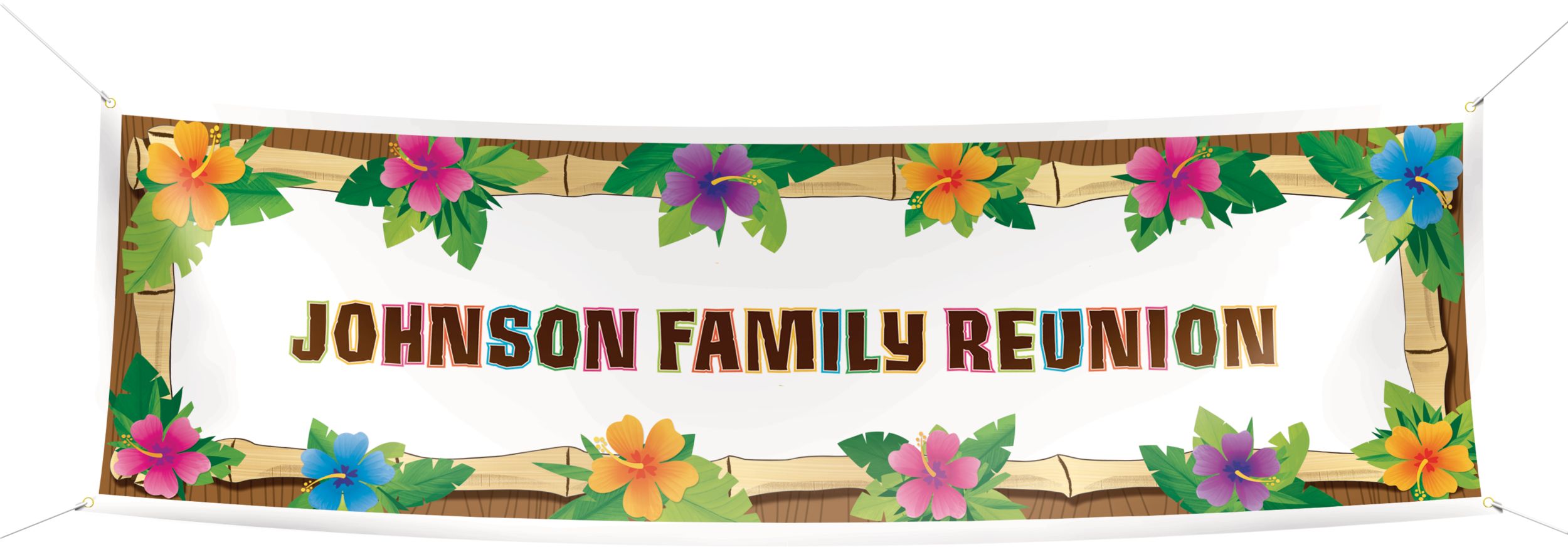 Hanging Garland Banner Decoration, Multi-Coloured, Floral, 65-in, for Summer Party Front_Flat