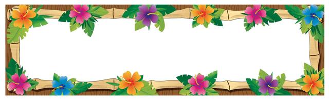 Hanging Garland Banner Decoration, Multi-Coloured, Floral, 65-in, for Summer Party Front_Flat