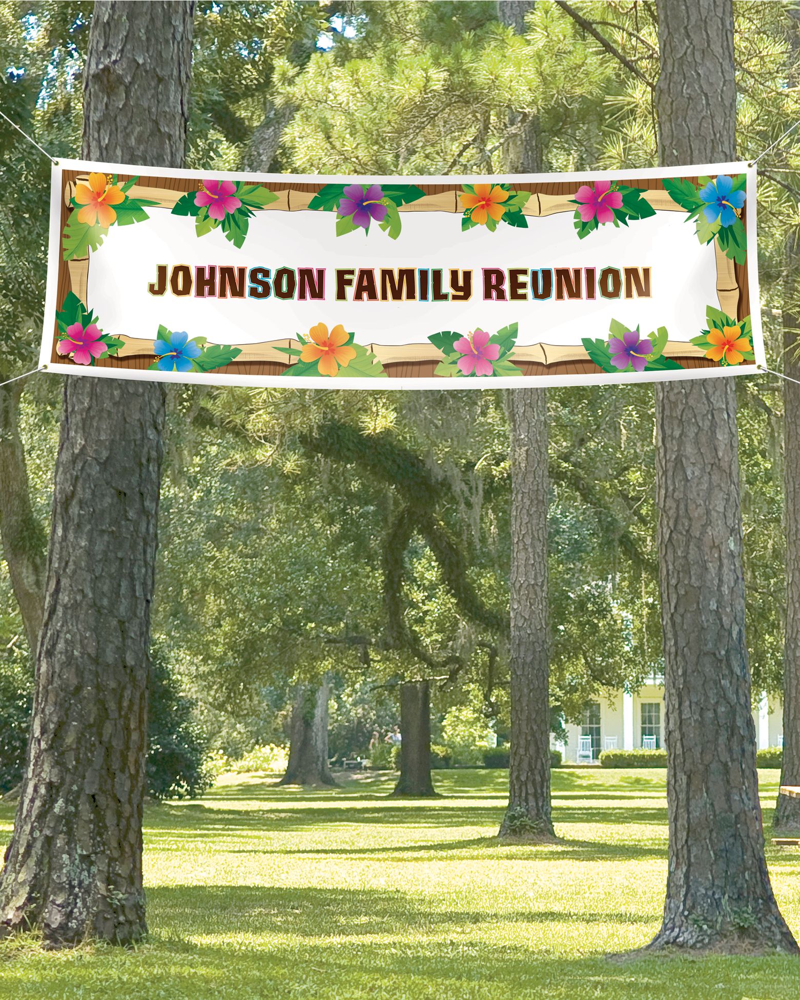 Hanging Garland Banner Decoration, Multi-Coloured, Floral, 65-in, for Summer Party Front_Flat