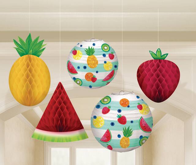 Hello Summer Honeycomb Balls & Paper Lanterns, 5-pk Front_Flat