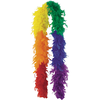 Feather Boa, Assorted Colours, 72-in, Wearable Costume Accessory for Halloween Front_Flat