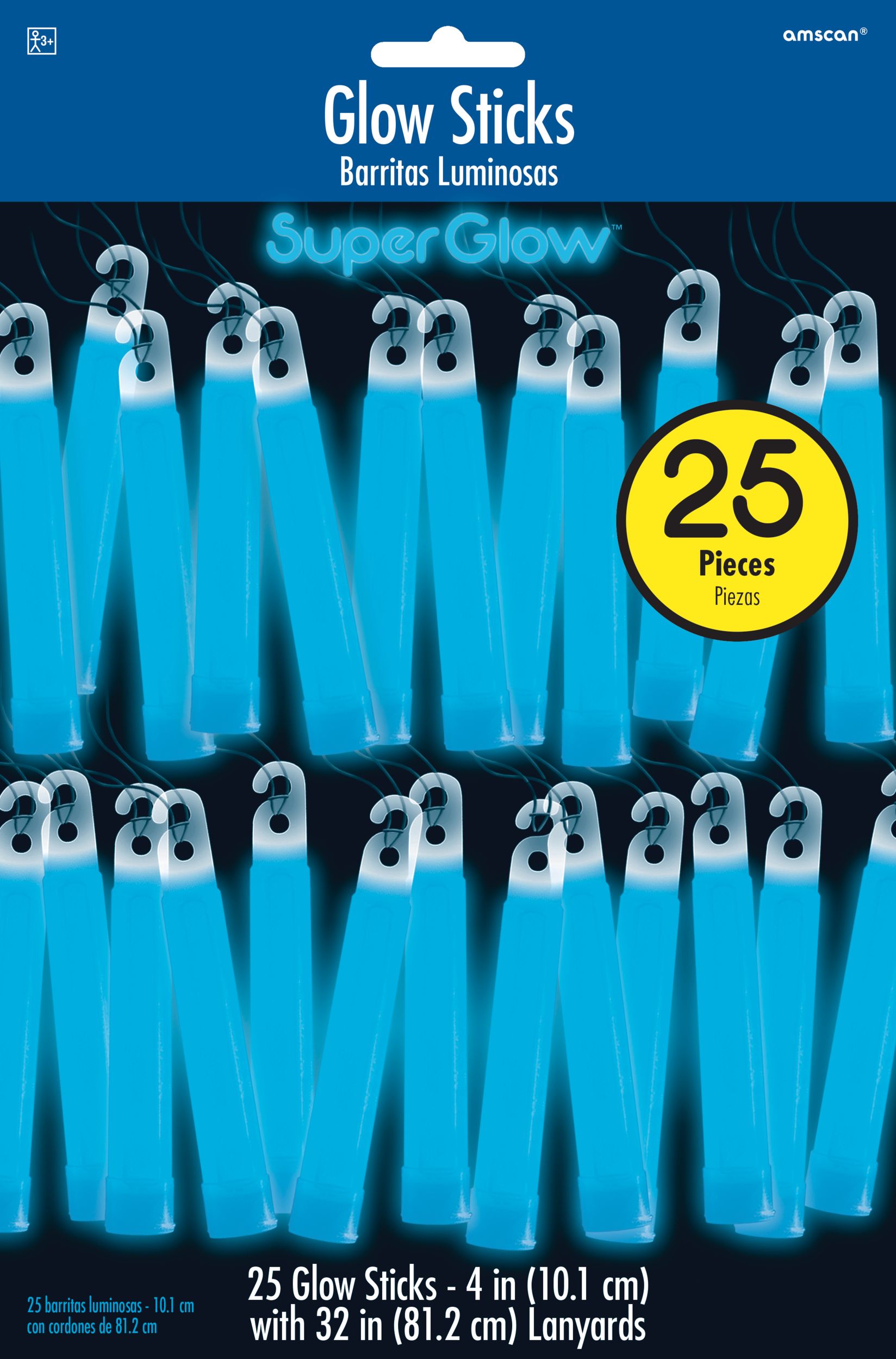 4" BLU GLW STCK 25CT
