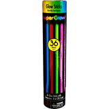 Glow-in-the-Dark Neon Bracelet Wearables, Multi-Coloured, 36-pk, for Birthday/Canada Day/Summer Party Front_Flat