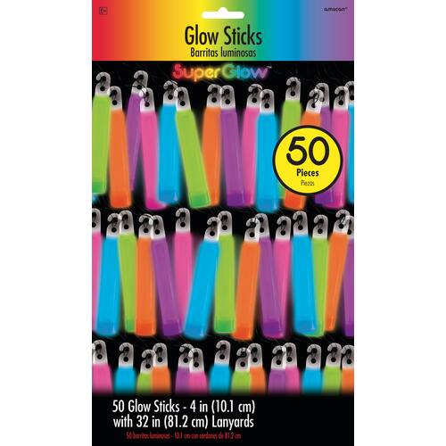 Glow Stick Necklaces, Multi-Coloured, One Size, 50-pk, for Canada Day/Summer/Concerts
