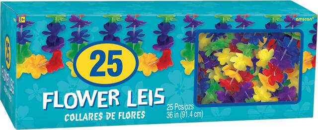 Floral Lei Wearables, Multi-Coloured, One Size, 25-pk, for Summer Party Front_Angled_Right