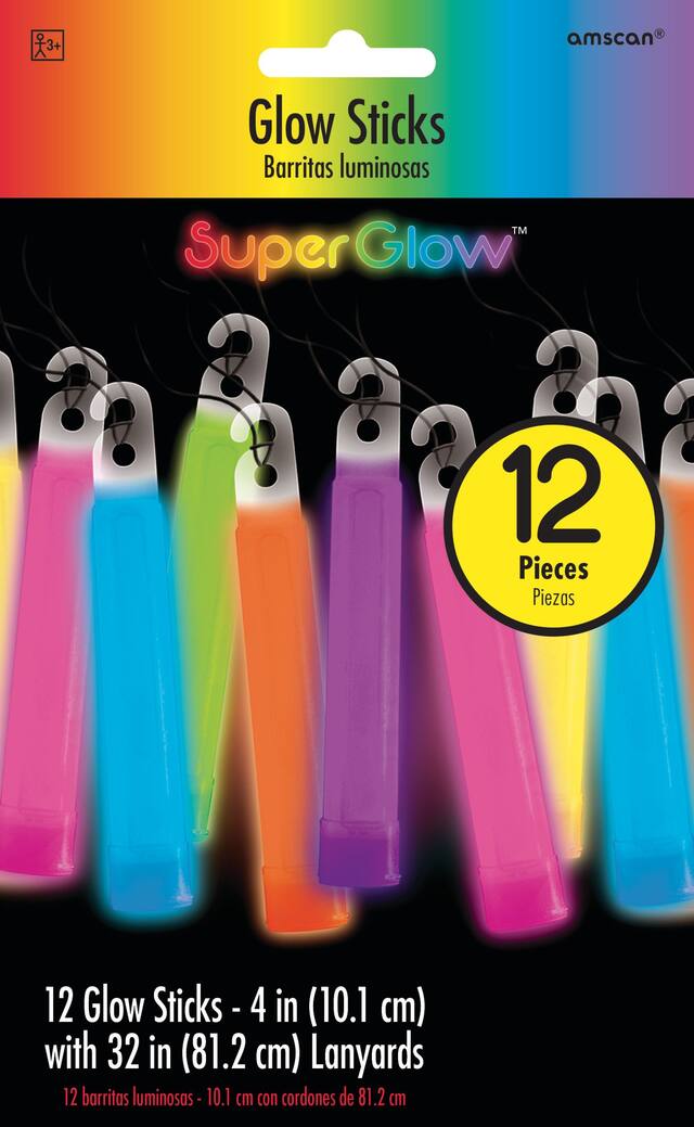 Glow Stick Necklaces, Multi-Coloured, One Size, 12-pk, for Canada Day/Summer/Concerts Front_Flat