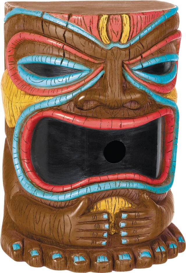 Tiki Bubble Machine, Brown, 12-in, for Summer Party Front_Angled_Right