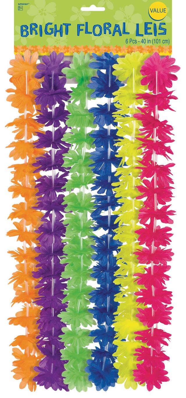 Bright Floral Leis, 6-pk Front_Flat