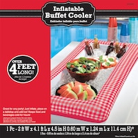 Picnic Party Red Gingham Inflatable Buffet Cooler Front_Flat