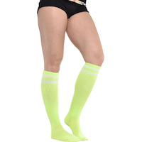 Adult Athletic Knee High Socks, Assorted Colours Striped, One Size, Wearable Costume Accessory for Halloween